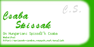 csaba spissak business card